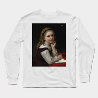 Distraction by William-Adolphe Bouguereau Long Sleeve T-Shirt